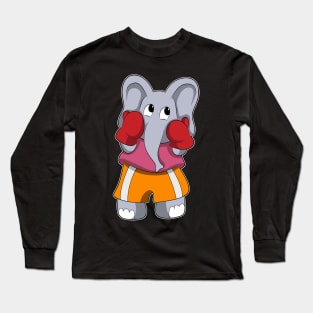 Elephant as Boxer with Boxing gloves Long Sleeve T-Shirt